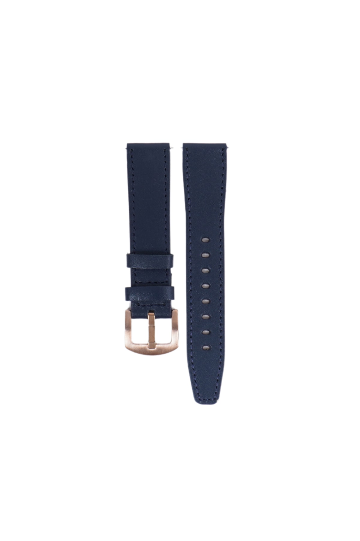 Fro LW38-43 20 mm Hakiki Deri Düz Lacivert Kordon Gold Toka