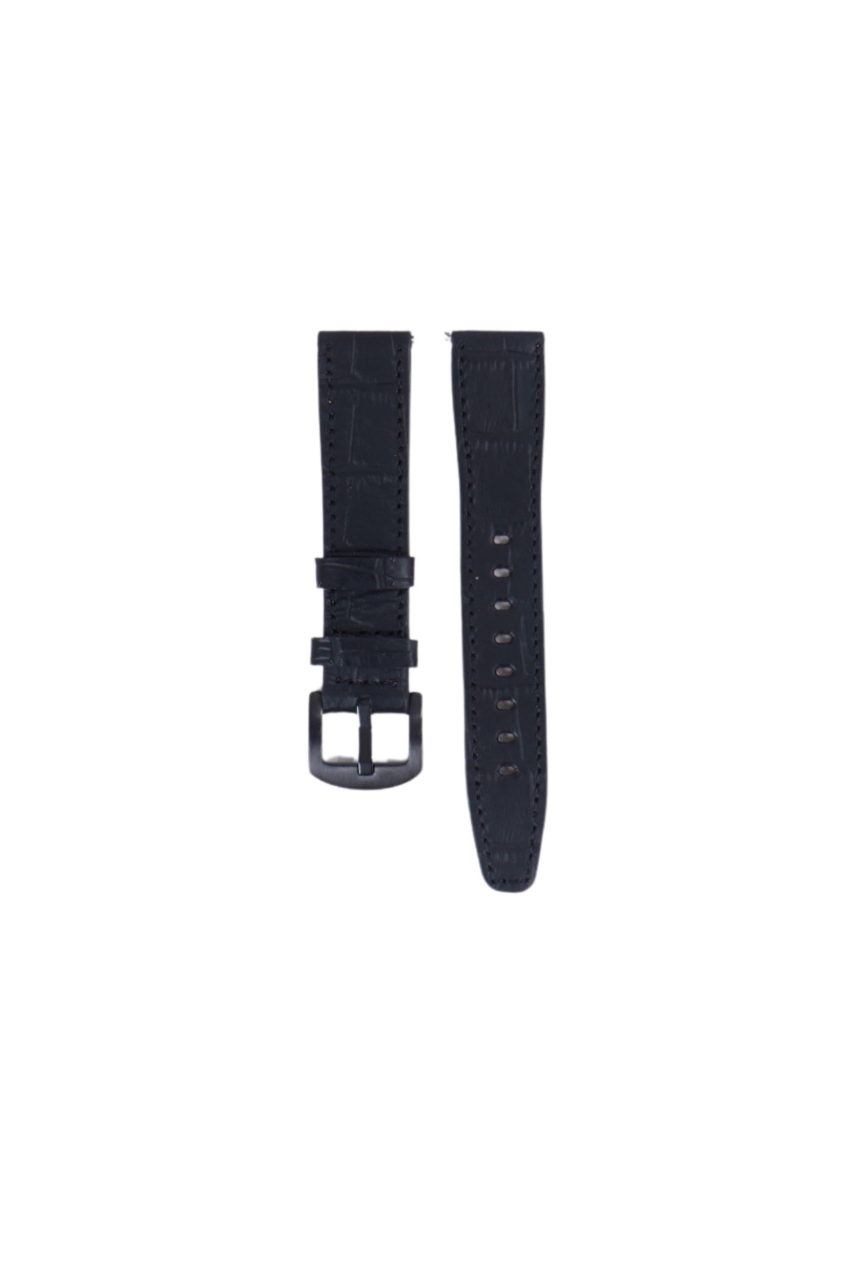 Fro LW38-43 20 mm Hakiki Deri Kroko Siyah Kordon Siyah Toka