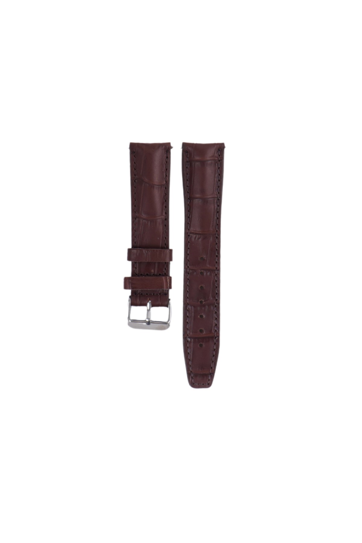Fro LW38-43 20 mm Hakiki Deri Bombeli Kahve Kordon Silver Toka