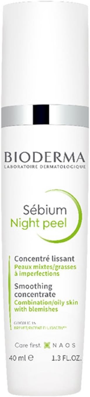 Bioderma Sebium Night Peel Smoothing Concentrate Gel For Combination To Oily Skin With Blemishes, 40 ml