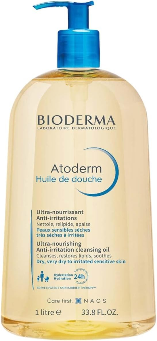 Bioderma Atoderm Huile De Douche Anti-Irritation Cleansing Oil Sensitive Dry To Atopic Skin, 1 Liter