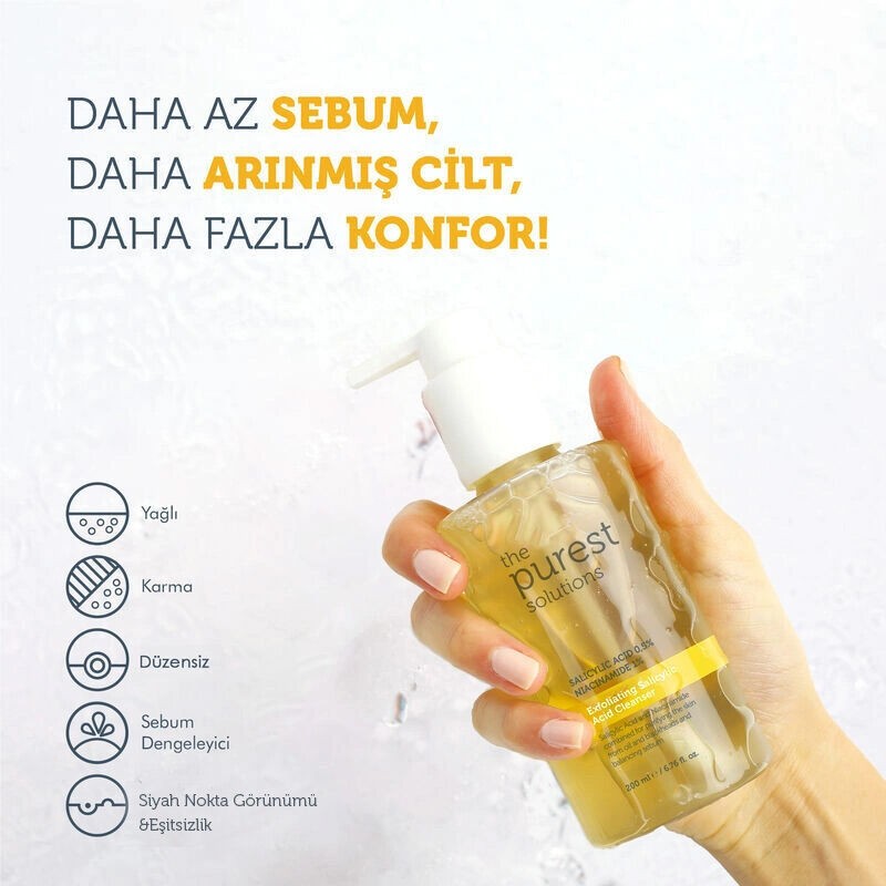 The Purest Solutions Exfoliating Salicylic Acid Cleanser 0.5% Salicylic Acid, 1% Niacinamide 200 ml