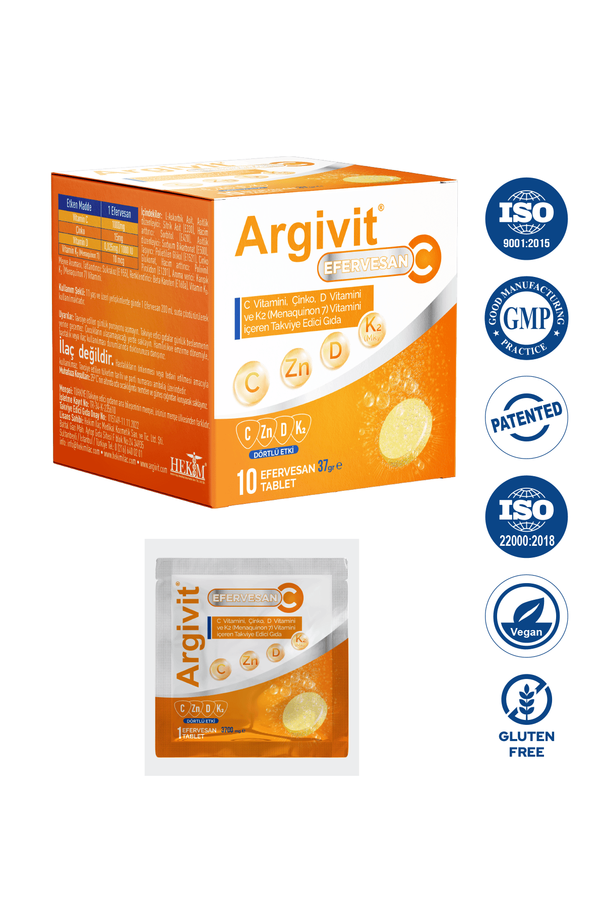 Argivit Vitamin C 10 Effervescent Tablets