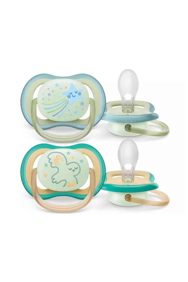 Philips Avent Ultra Air Night Pacifier 0-6 Months, 2-Pack - For Boys