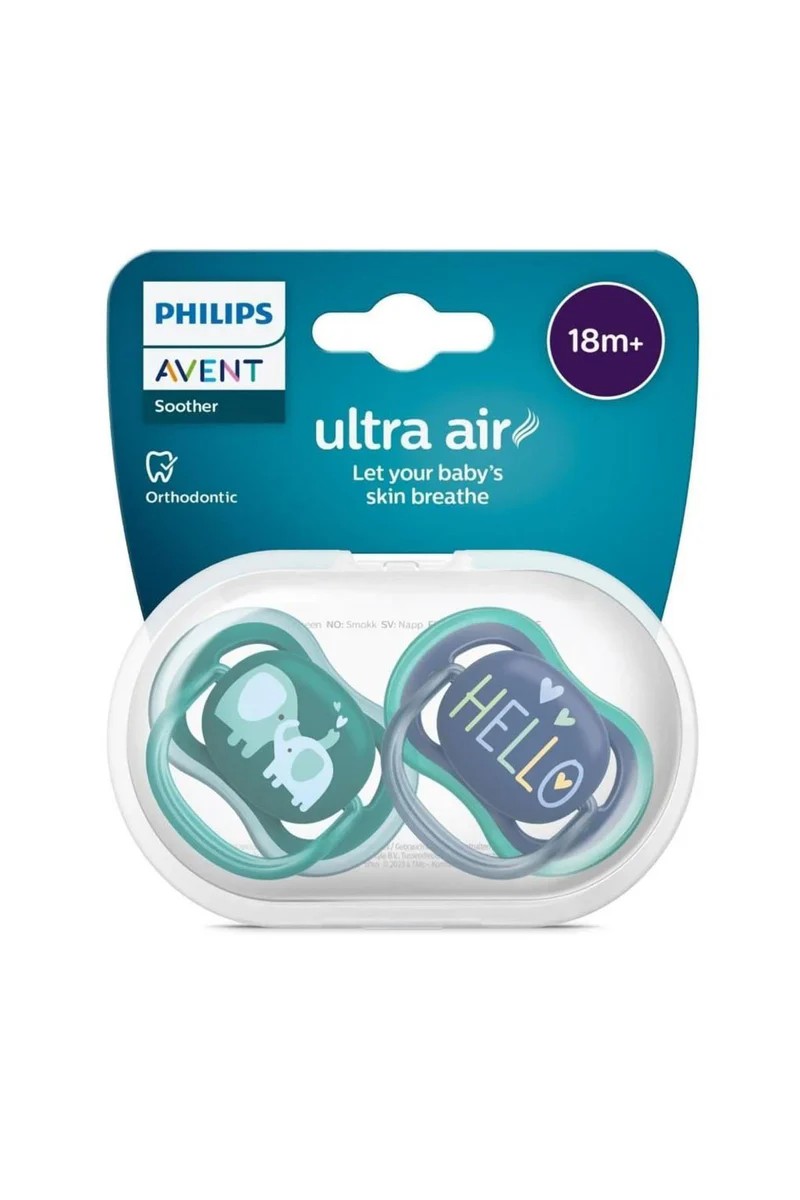 Philips Avent Ultra Air Pacifier 18+ Months, 2-Pack - For Boys