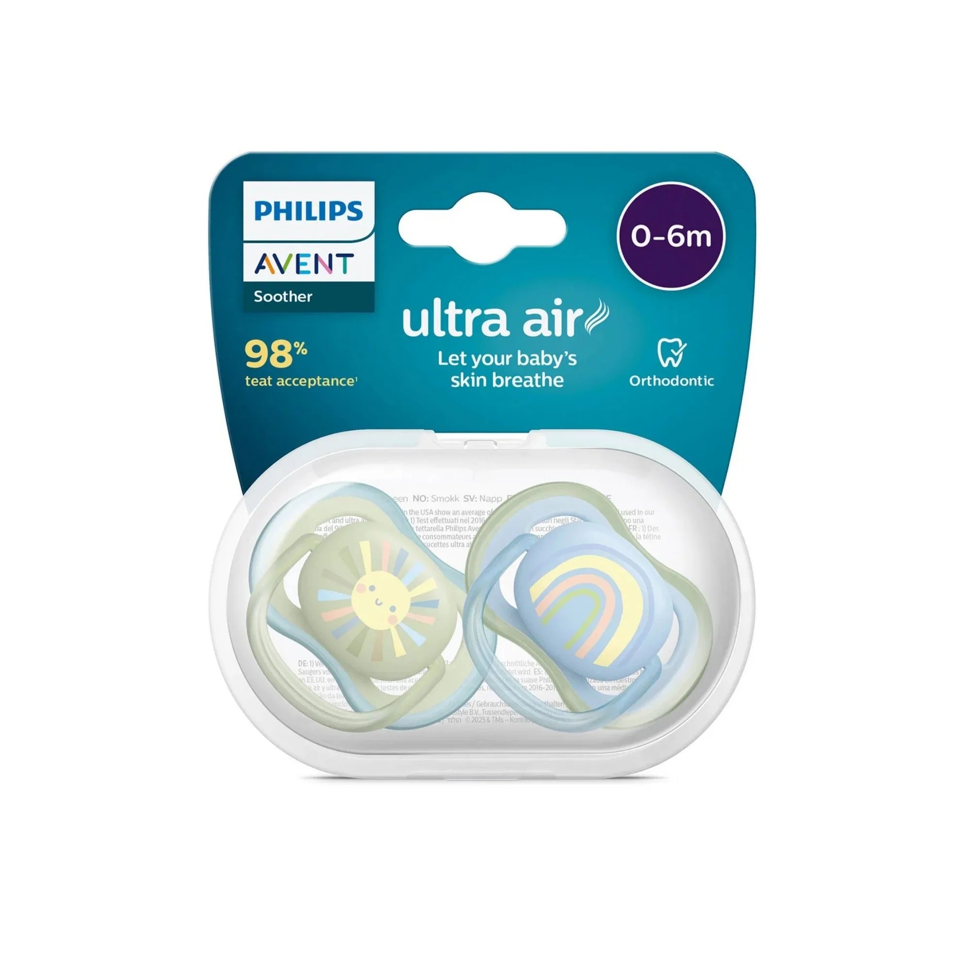Philips Avent Ultra Air 2-Pack Pacifier 0-6 Months - For Boys