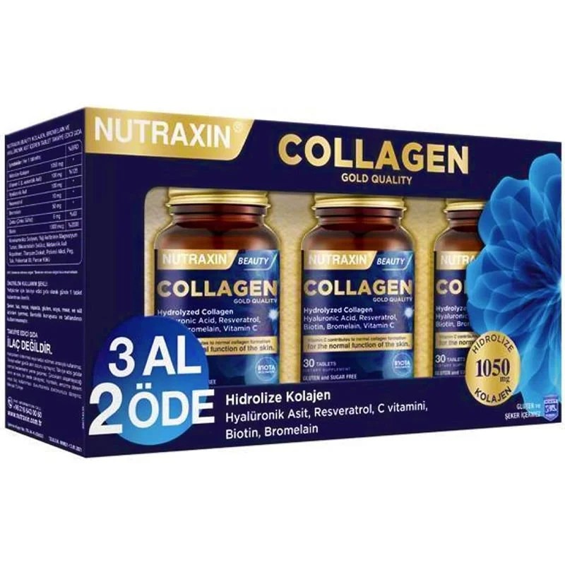 Nutraxin Beauty Gold Collagen 30 Tablets (Buy 3, Get 2 Free)