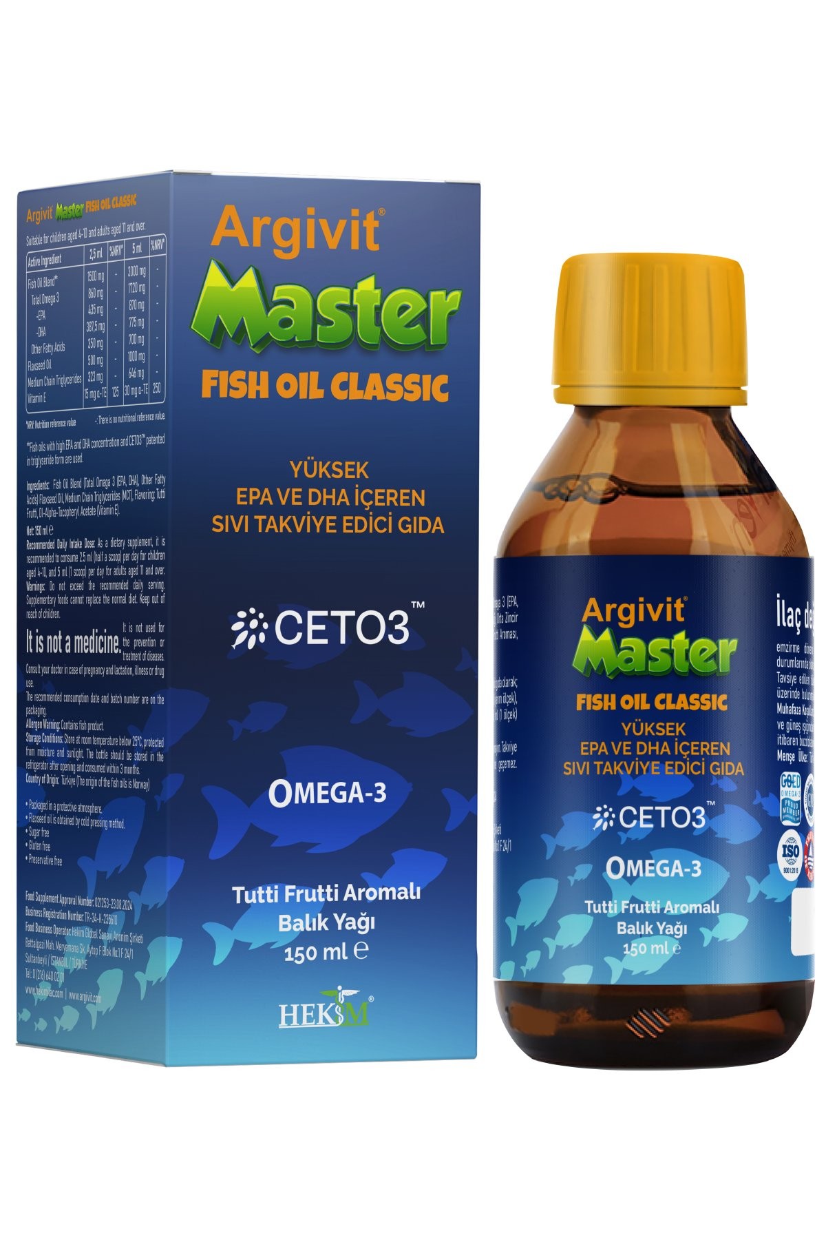 Argivit Master Fish Oil Classic "High EPA and DHA Liquid Supplement