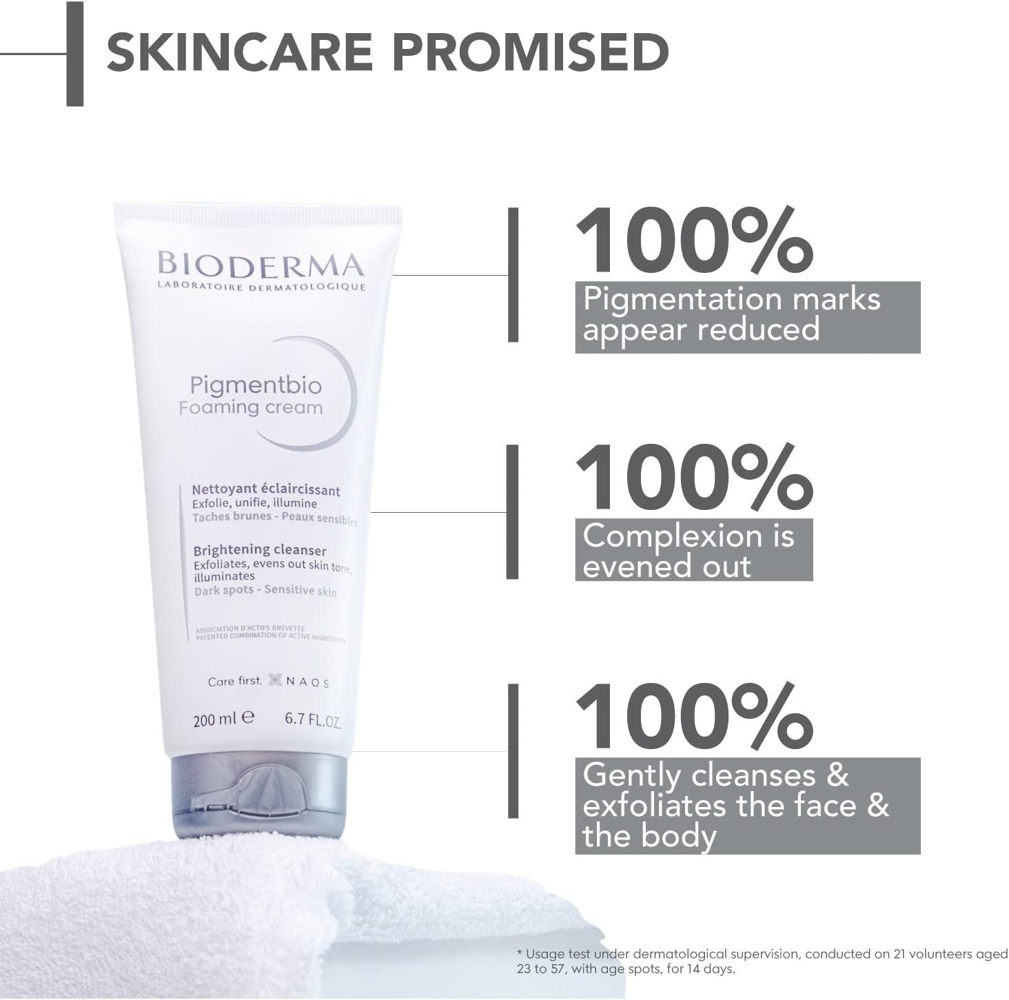 BioDerma Pigmentbio Foaming Cream Brightening Exfoliating Cleanser, 200 ml