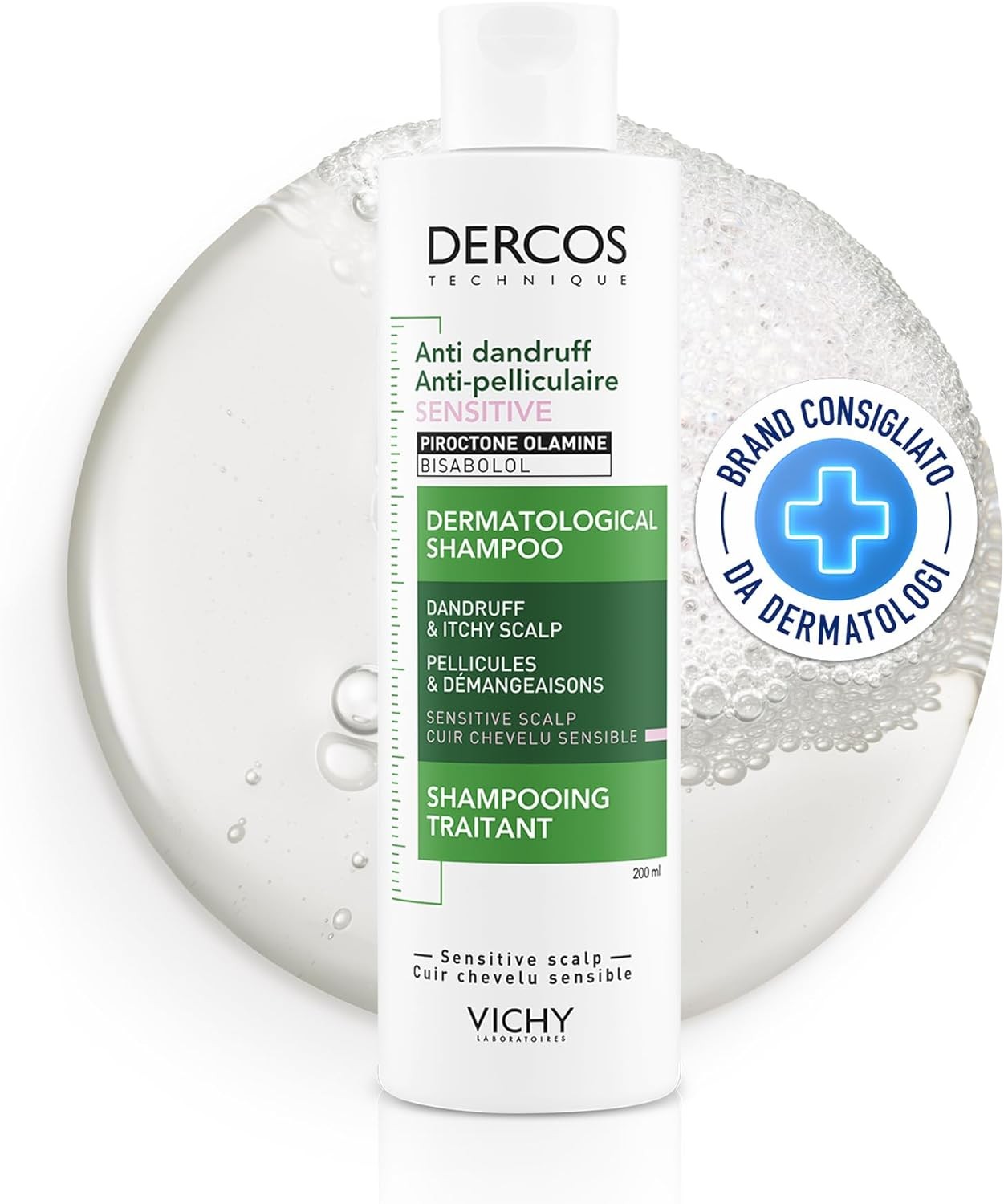 Vichy Dercos Anti-Dandruff Shampoo 200 ml - For Sensitive Scalp