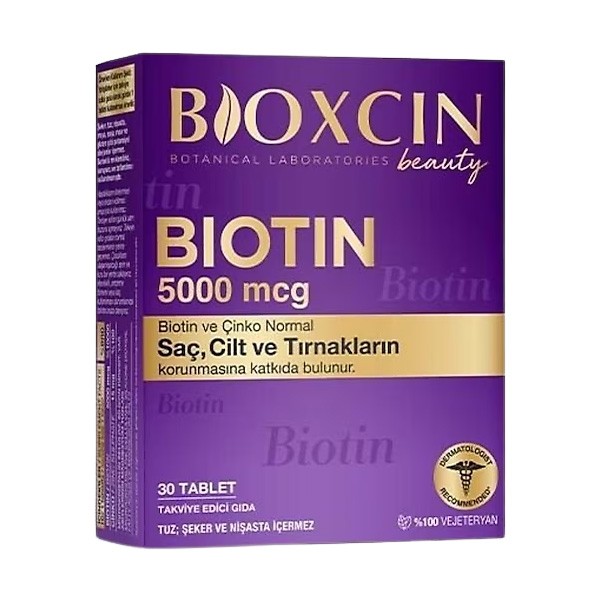 Bioxcin Biotin 5000 mcg Dietary Supplement 30 Tablets