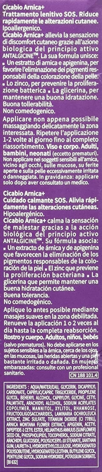 Bioderma Cicabio Arnica+ SOS Soothing Cream for Skin Damage of Baby Children Adult, 40ml