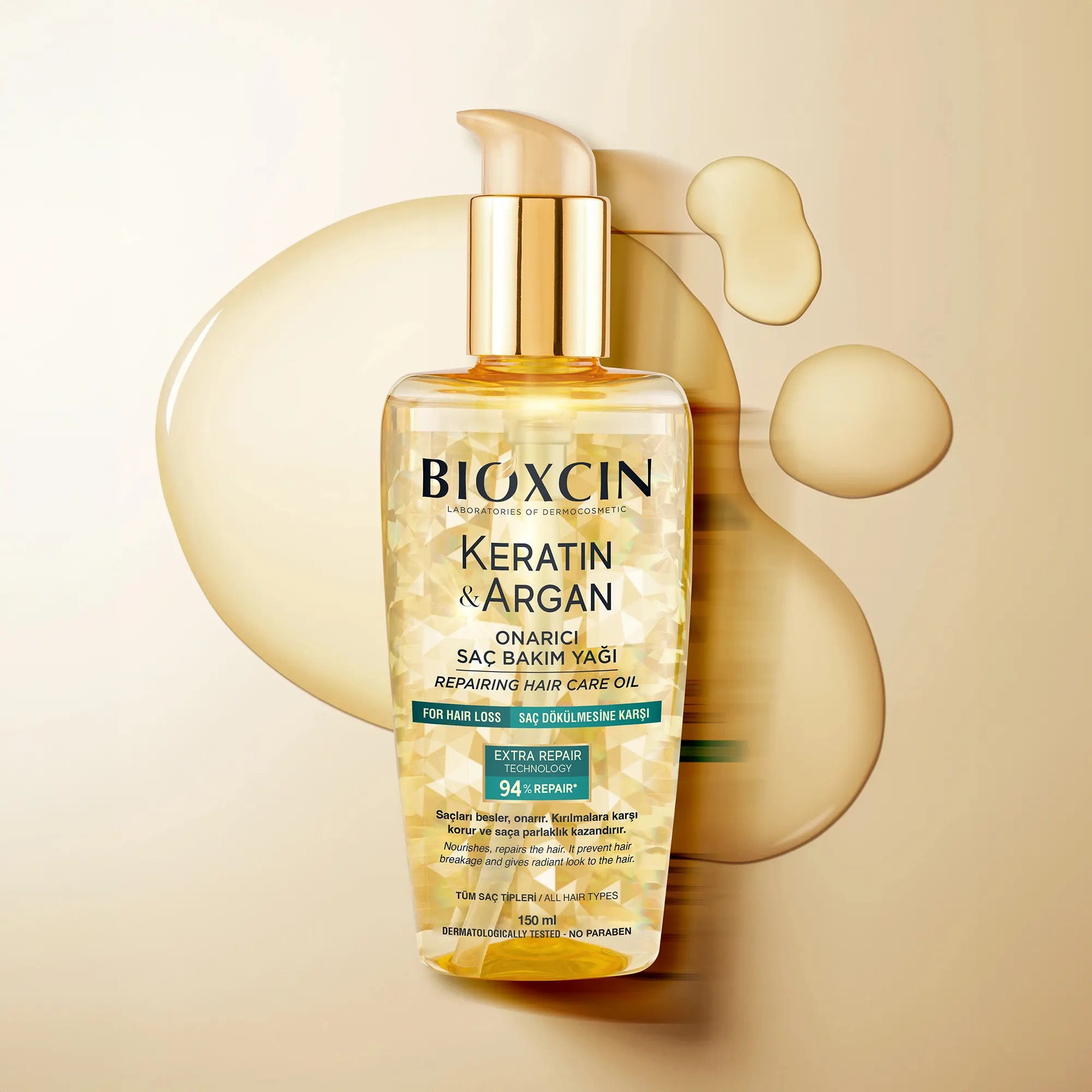 Bioxcin Keratin & Argan Repairing Hair Care Oil 150ml