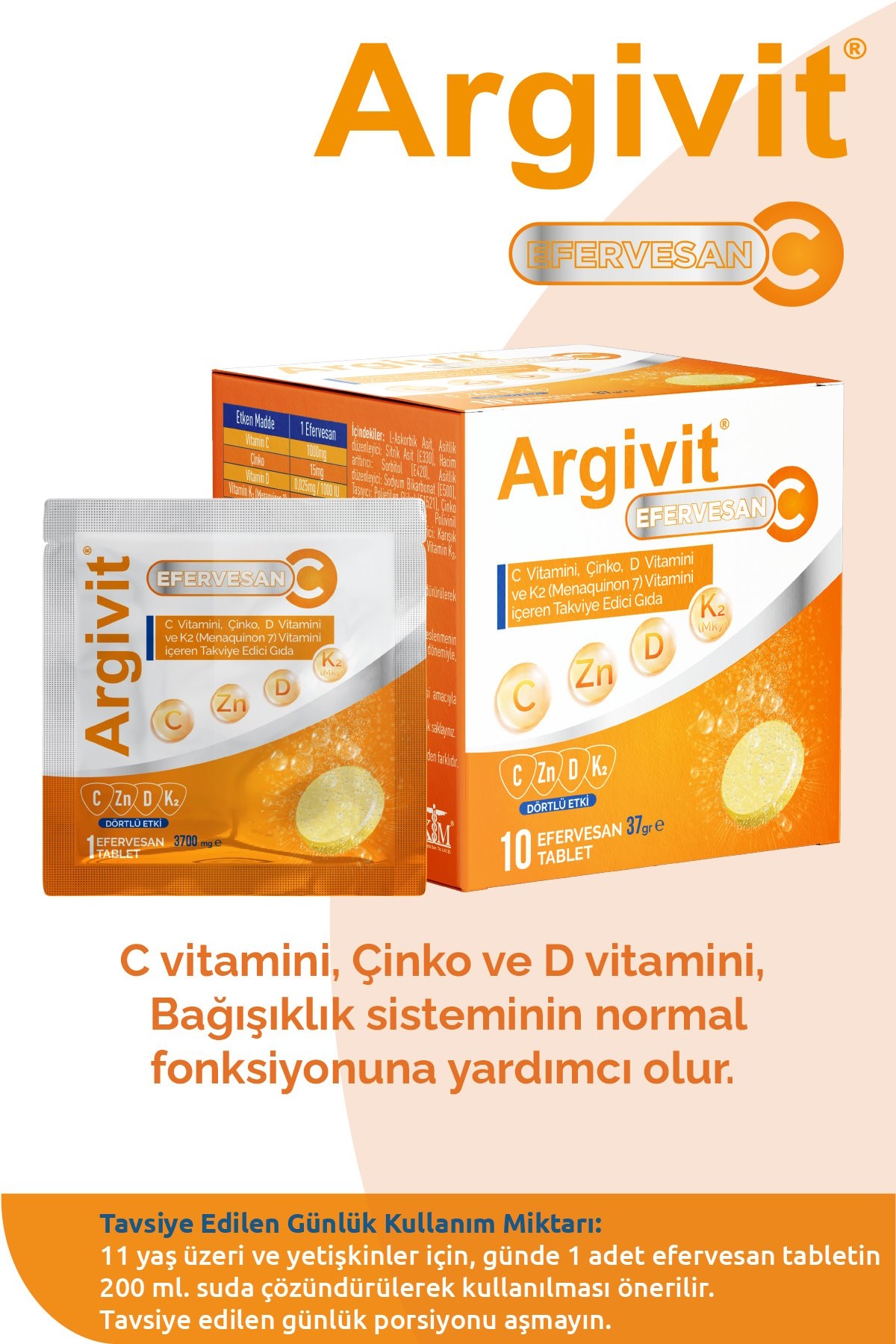 Argivit Vitamin C 10 Effervescent Tablets