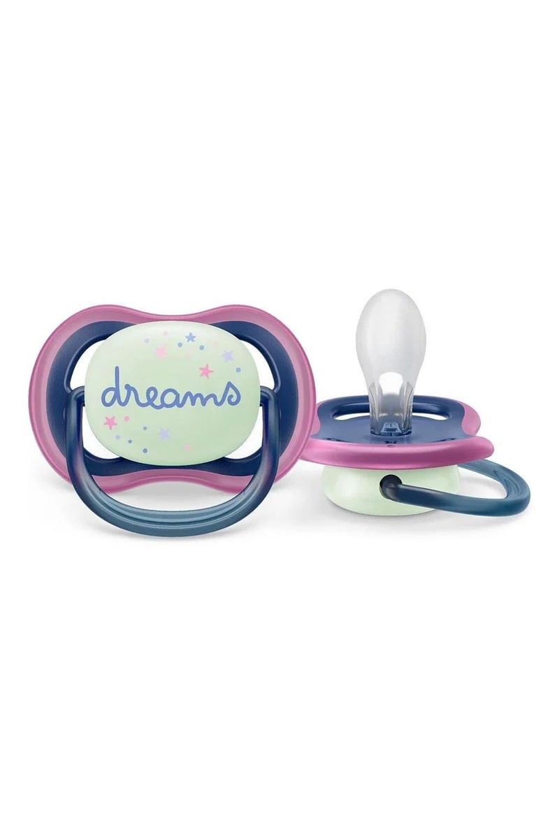 Philips Avent Ultra Air Night Pacifier 6-18 Months, 2-Pack - For Girls