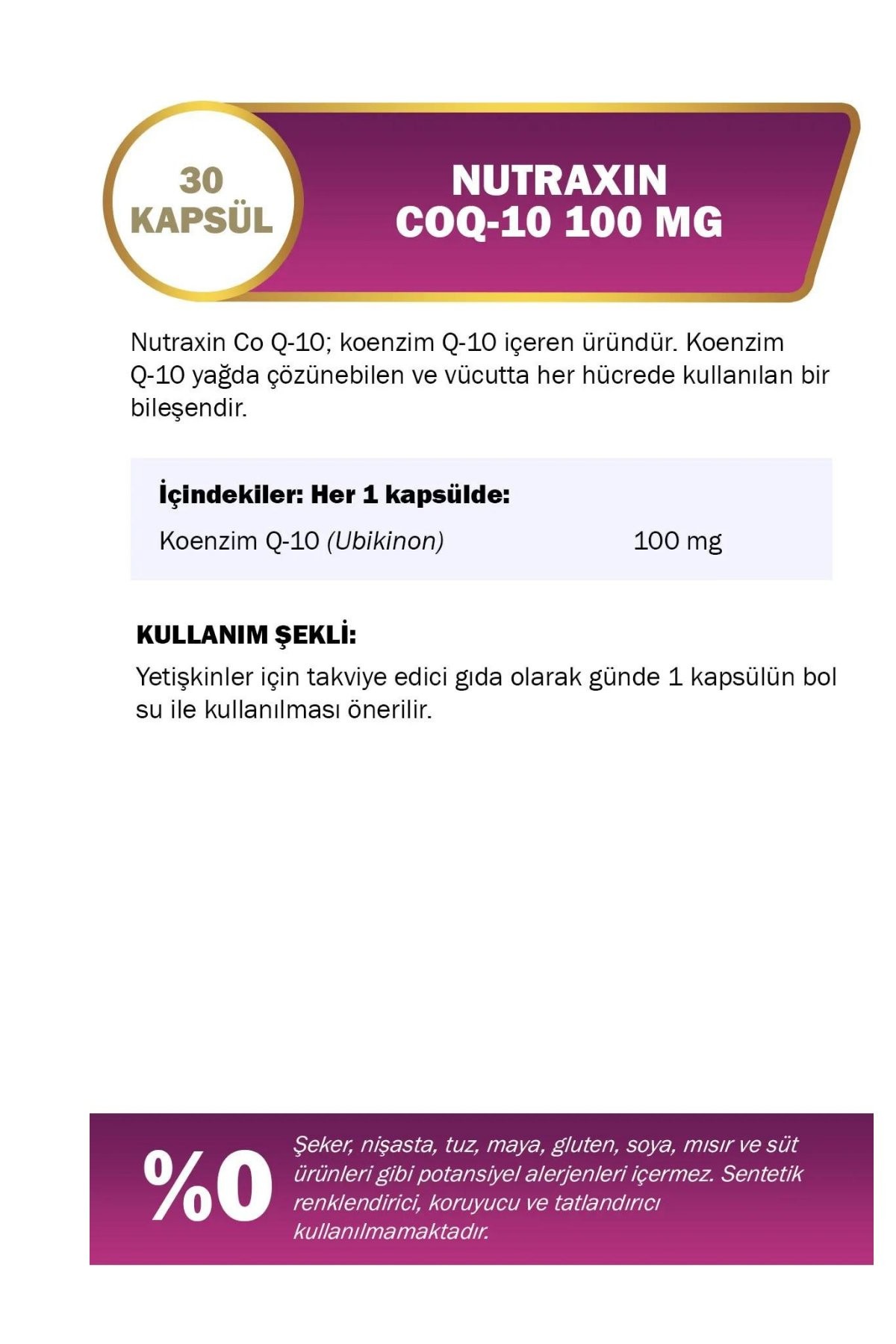 Nutraxin CoQ-10 30 Softgel