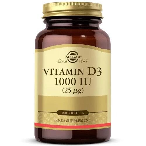 Solgar Vitamin D3 1000 IU (25 µg) - 100 Softgel Capsules