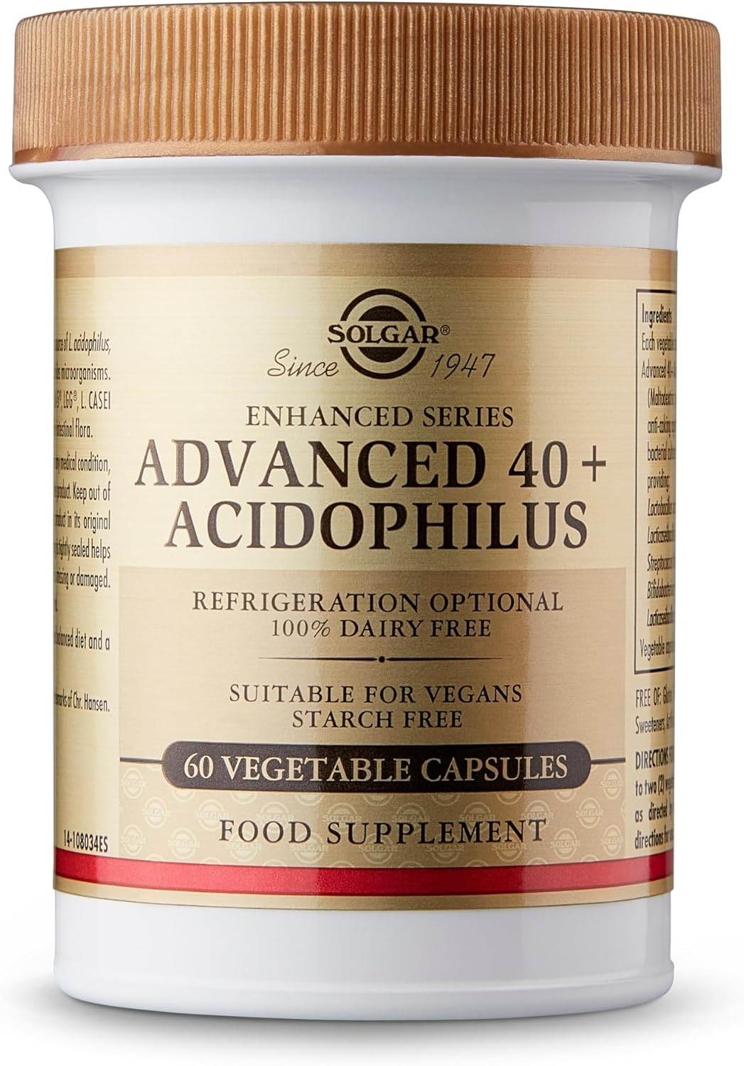 Solgar, Advanced 40+Acidophilus, 60 Vegetable Capsules