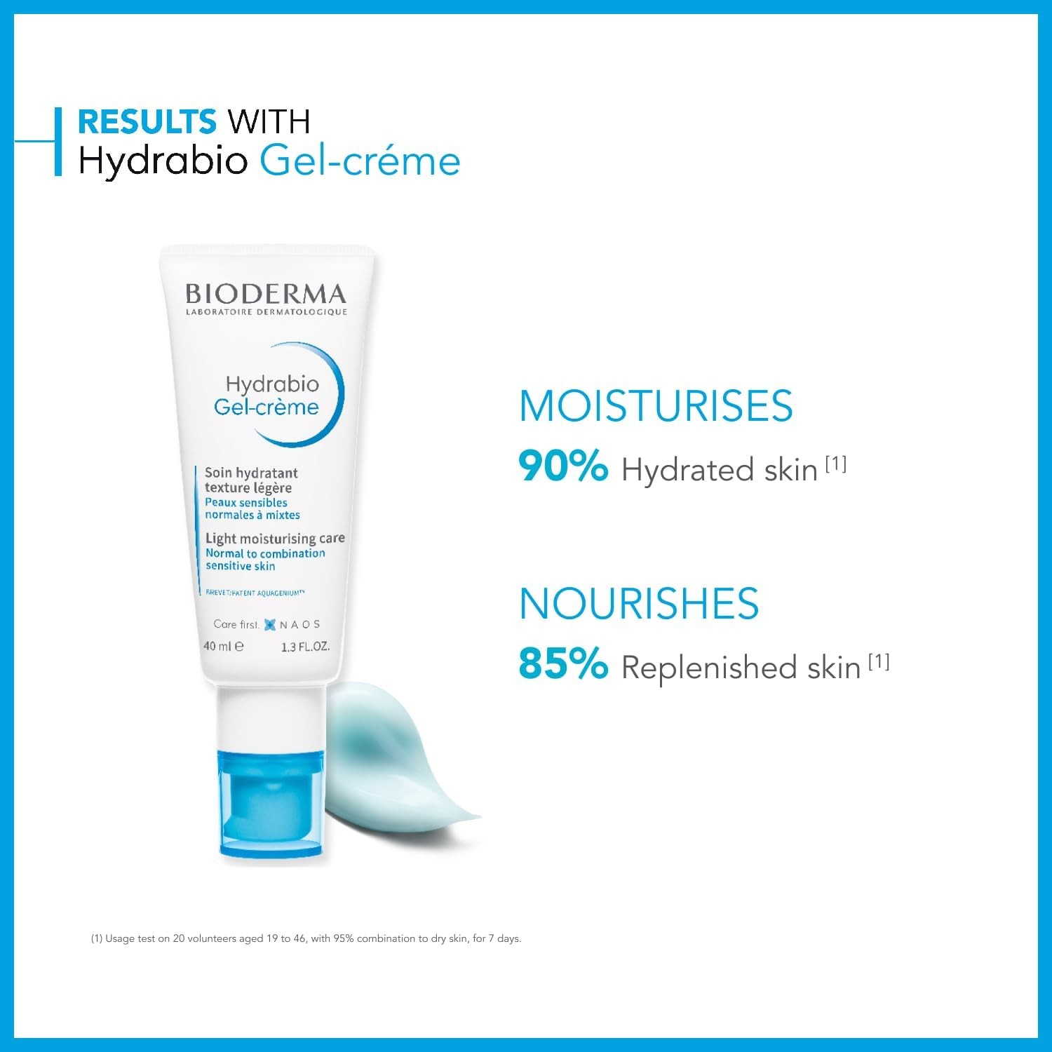 Bioderma Hydrabio Light Moisturising Gel Cream For Dehydrated Sensitive Skin, 40ml