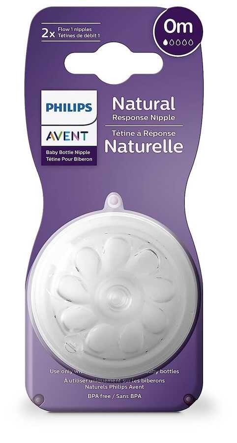 Philips Avent Natural Response 2-Pack Nipple, Size 1, 0 Months+