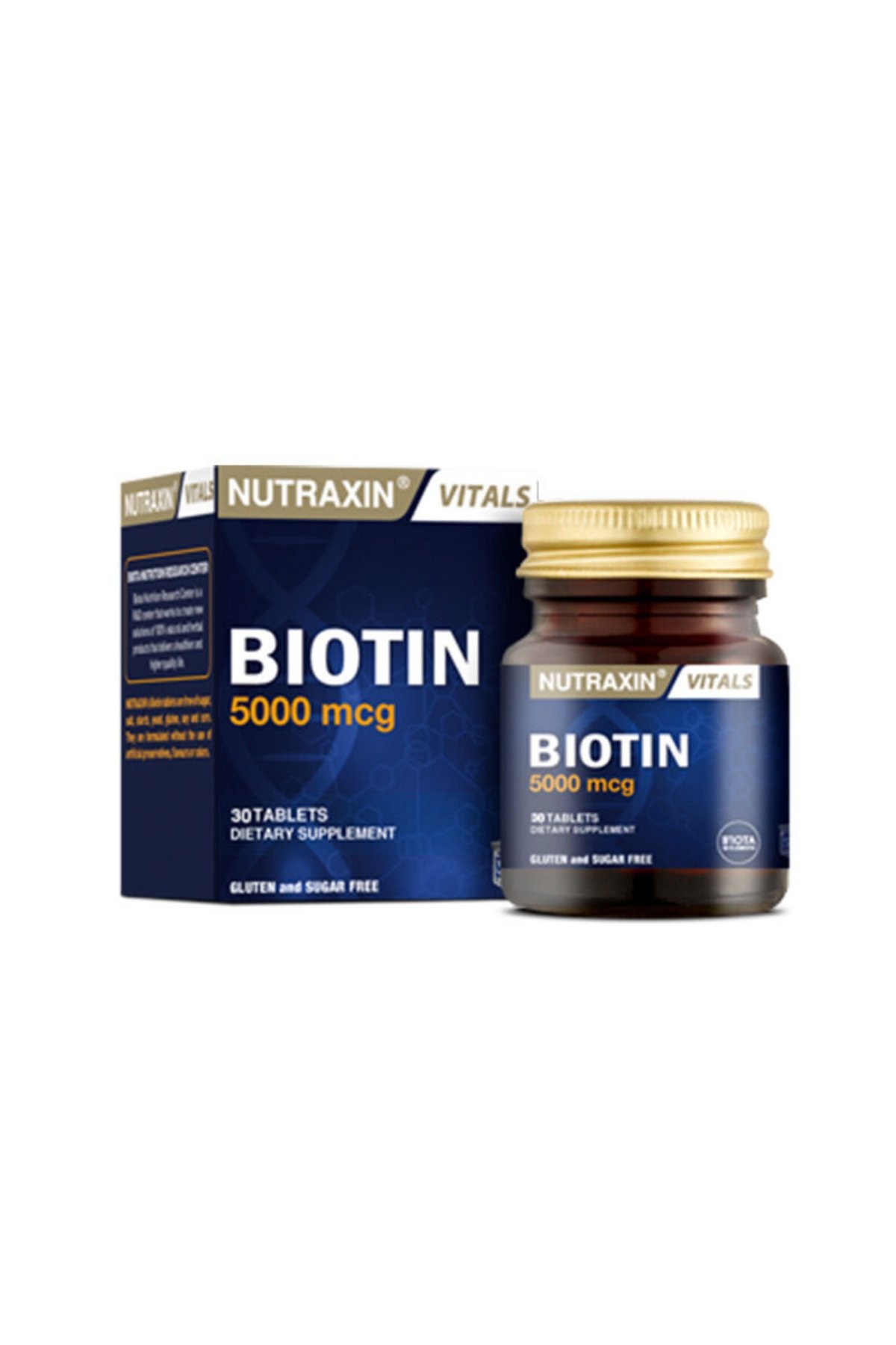 Nutraxin Biotin 5000 mcg Dietary Supplement 30 Tablets