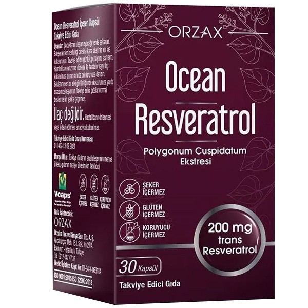 Orzax Ocean Resveratrol Dietary Supplement 30 Capsules