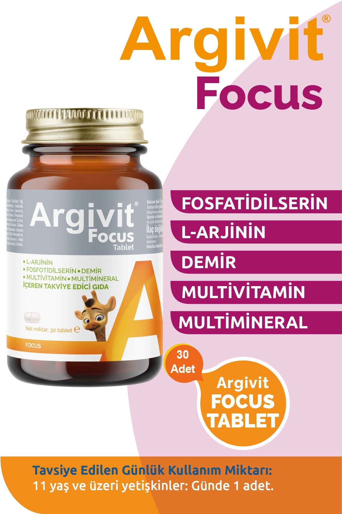 Argivit Focus Dietary Supplement 30 Tablets