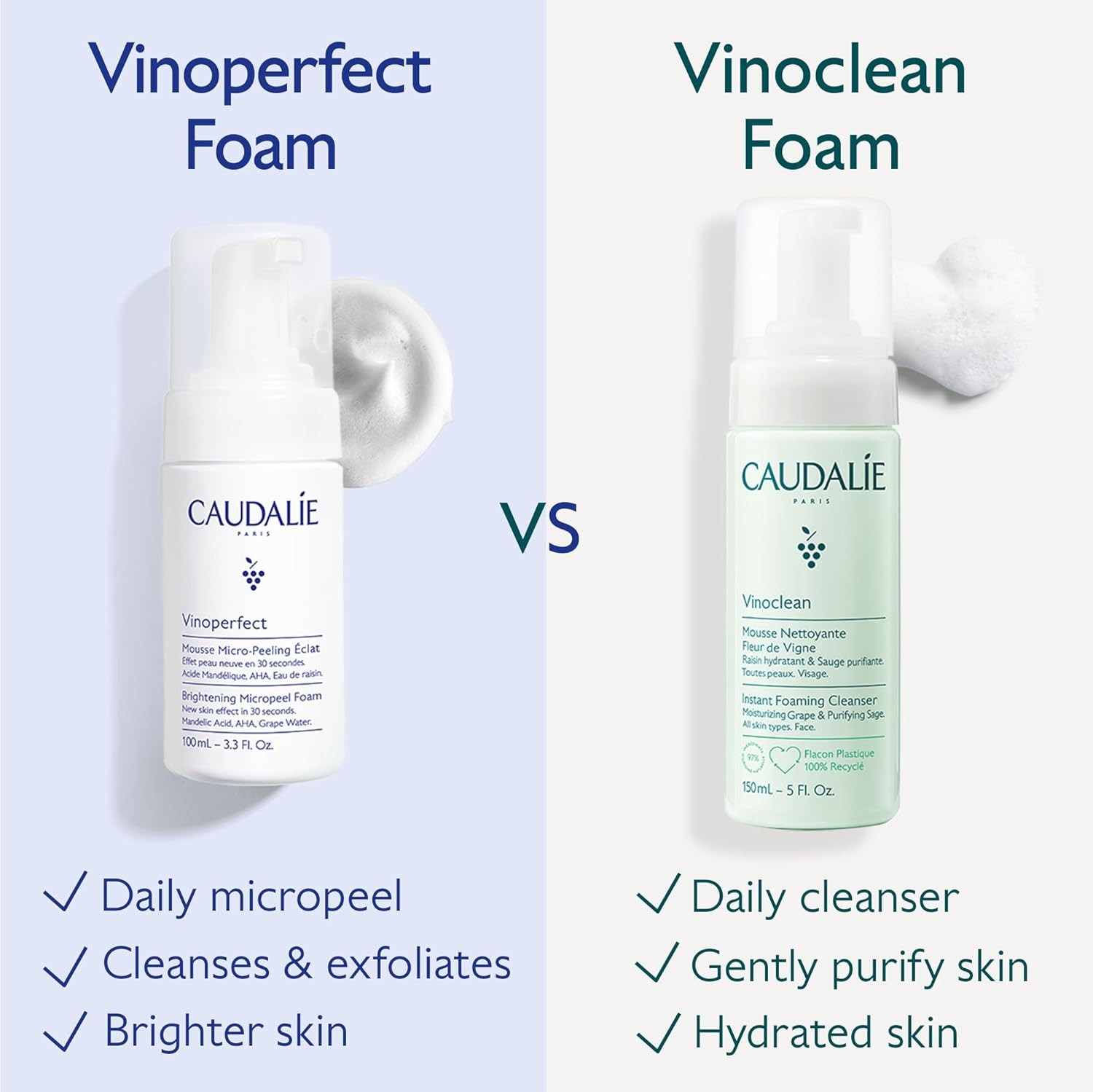 Caudalie Vinoperfect Radiance Micro-Peeling Cleansing Foam 100 ml