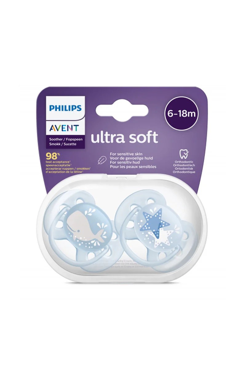 Philips Avent Ultra Soft Pacifier 6-18 Months - Boy