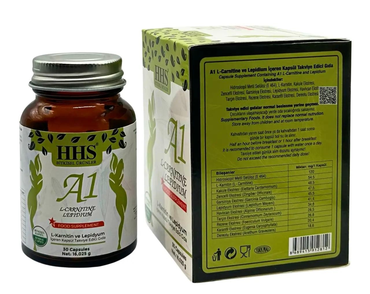 HHS A1 L-Carnitine Lepidium Herbal 30 Capsules