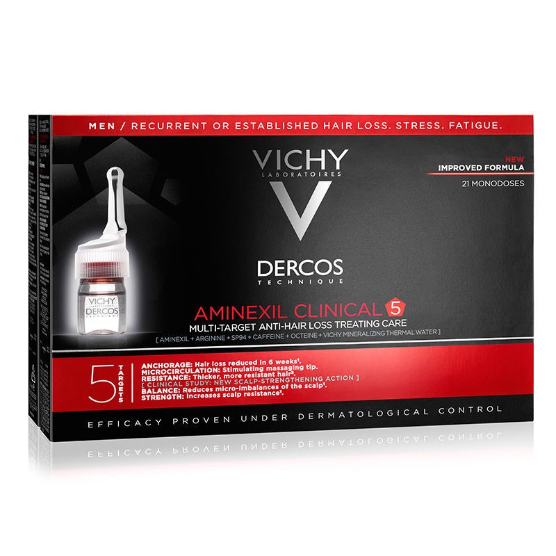 Vichy Dercos Aminexil Clinical 5 21x6ml - Anti-Hair Loss Serum for Men