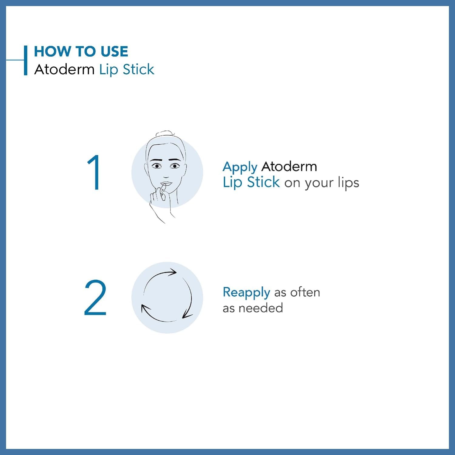 Bioderma Atoderm Ultra-Moisturising Lip Stick for Normal To Very Dry Skin, 4g