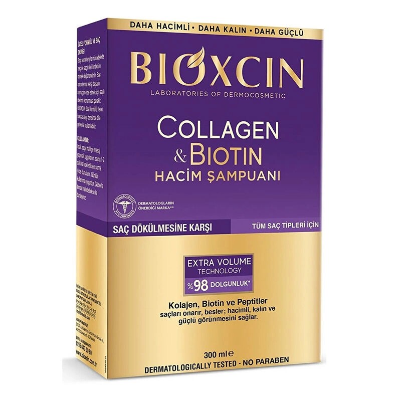 Bioxcin Collagen & Biotin Extra Volume & Thickening Shampoo 300ml - For Fine and Sensitive Hair