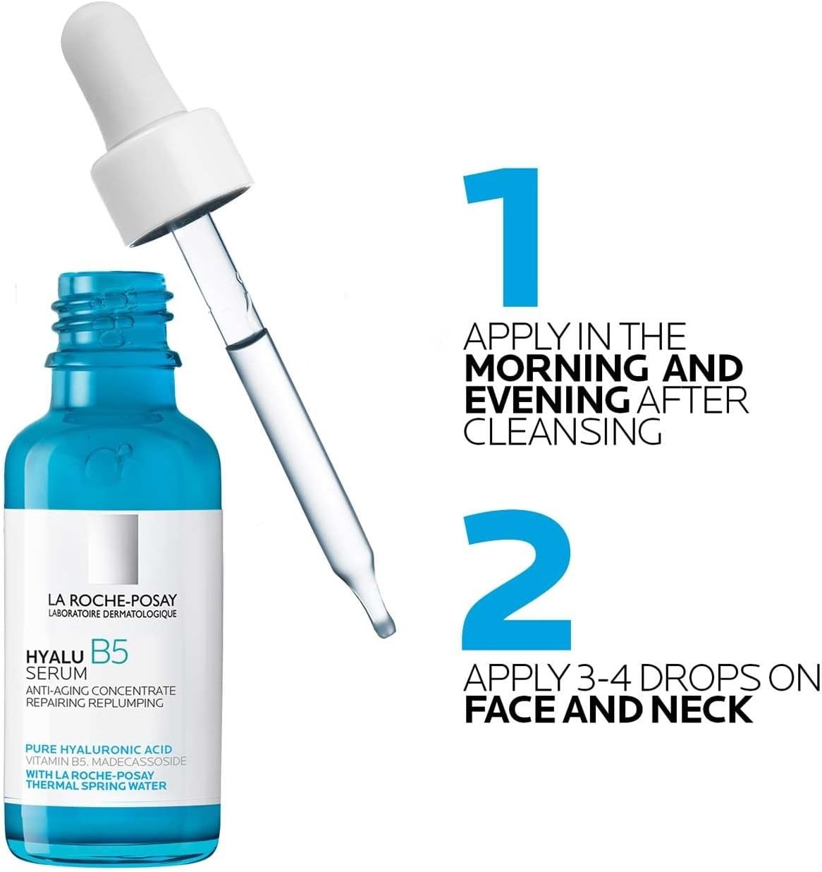 La Roche-Posay Hyalu B5 Pure Hyaluronic Acid Serum for Face, with Vitamin B5. Anti-Aging Serum Concentrate for Fine Lines.