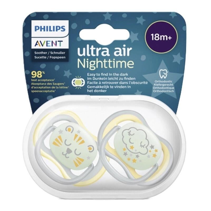 Philips Avent Ultra Air Night Pacifier 18+ Months 2-Pack - Yellow