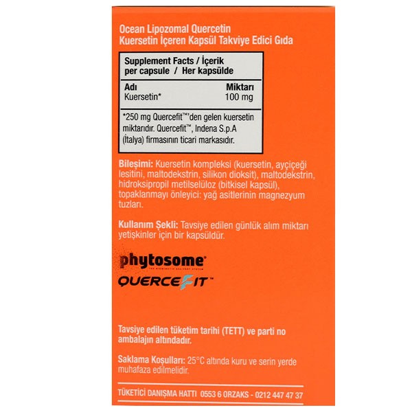 Orzax Ocean Liposomal Quercetin 100 mg 60 Capsules