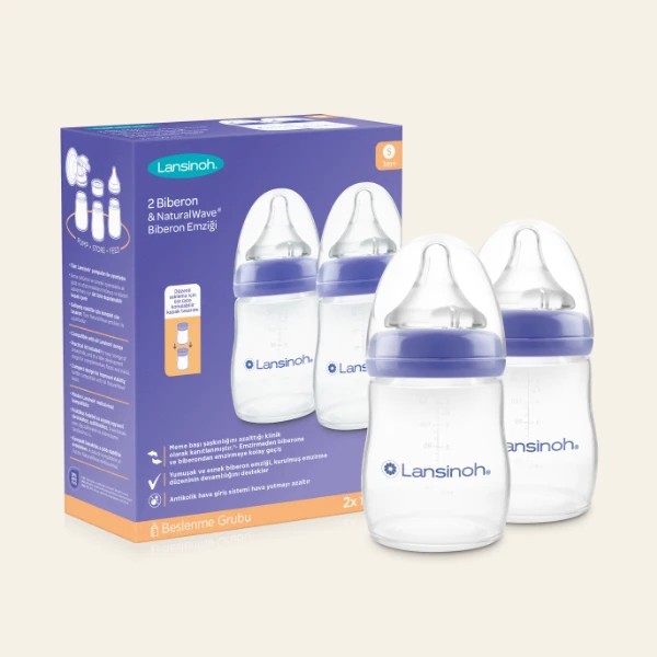 Lansinoh Bottle and NaturalWave Bottle Nipple 2x160 ml