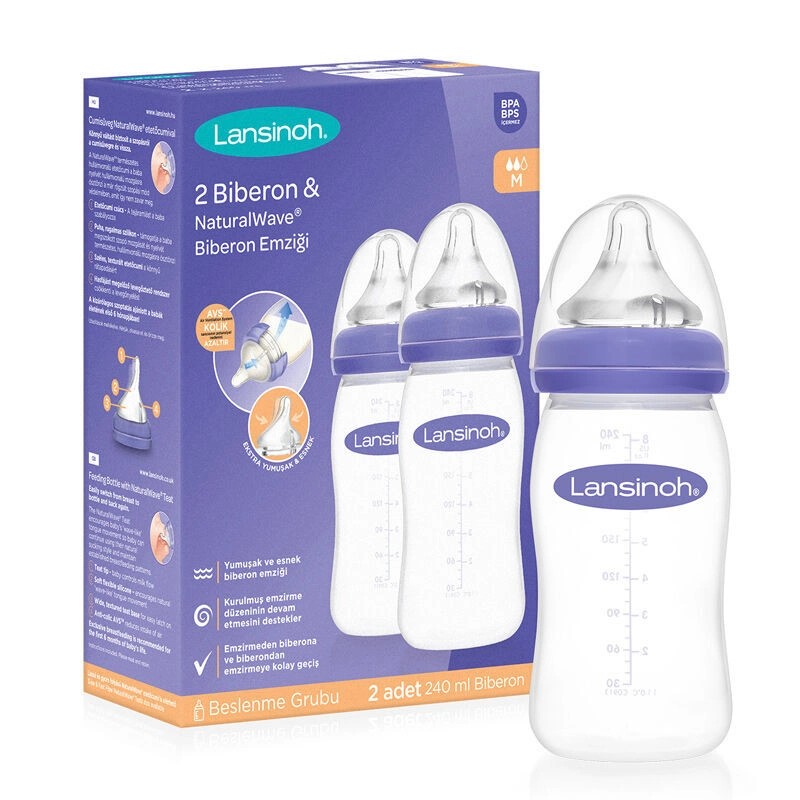 Lansinoh Bottle & NaturalWave Nipple 2x240 ml