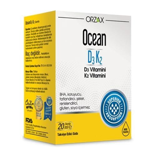 Orzax Ocean D3K2 Vitamin Drops 20 ml