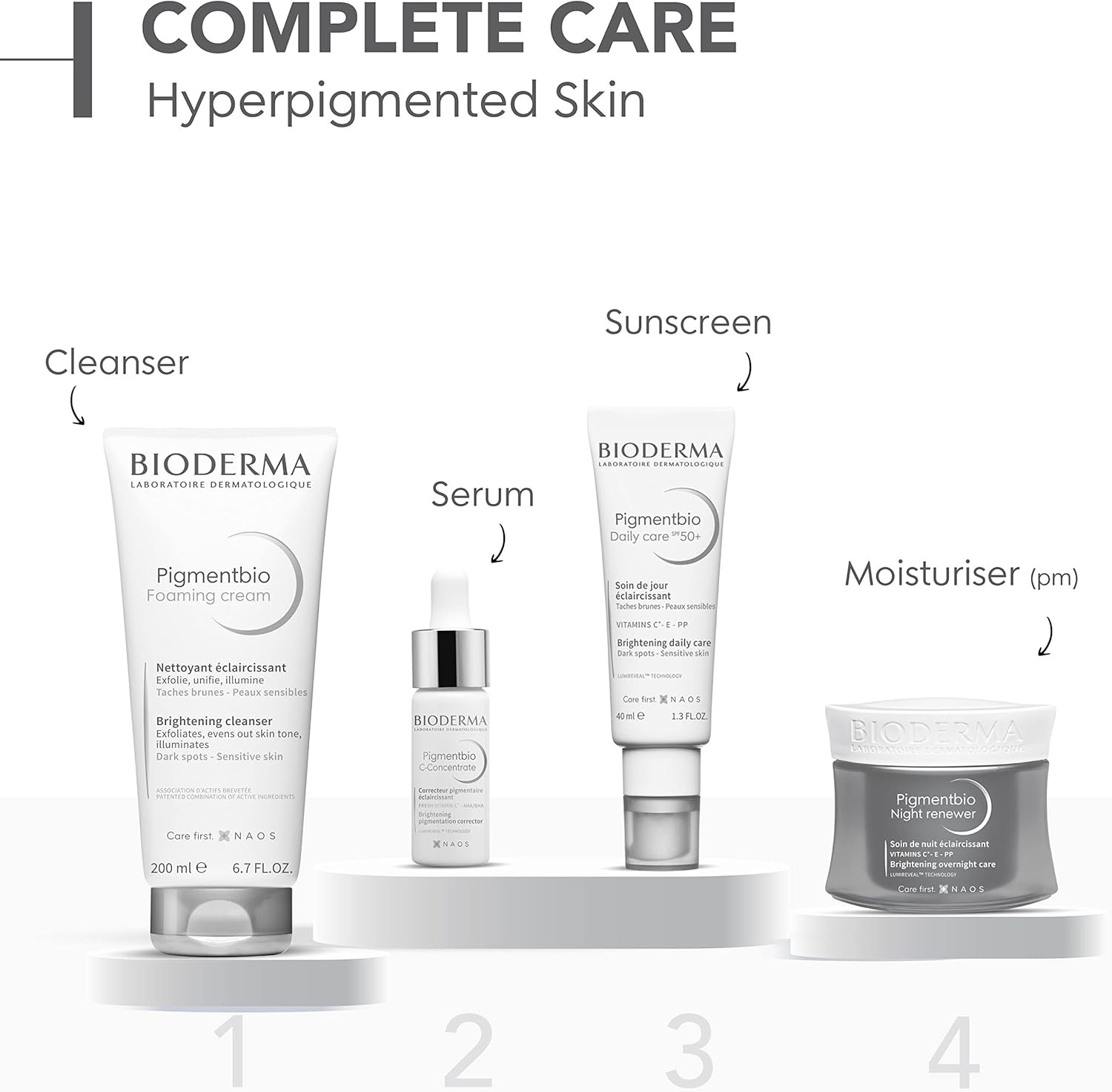 BioDerma Pigmentbio Foaming Cream Brightening Exfoliating Cleanser, 200 ml