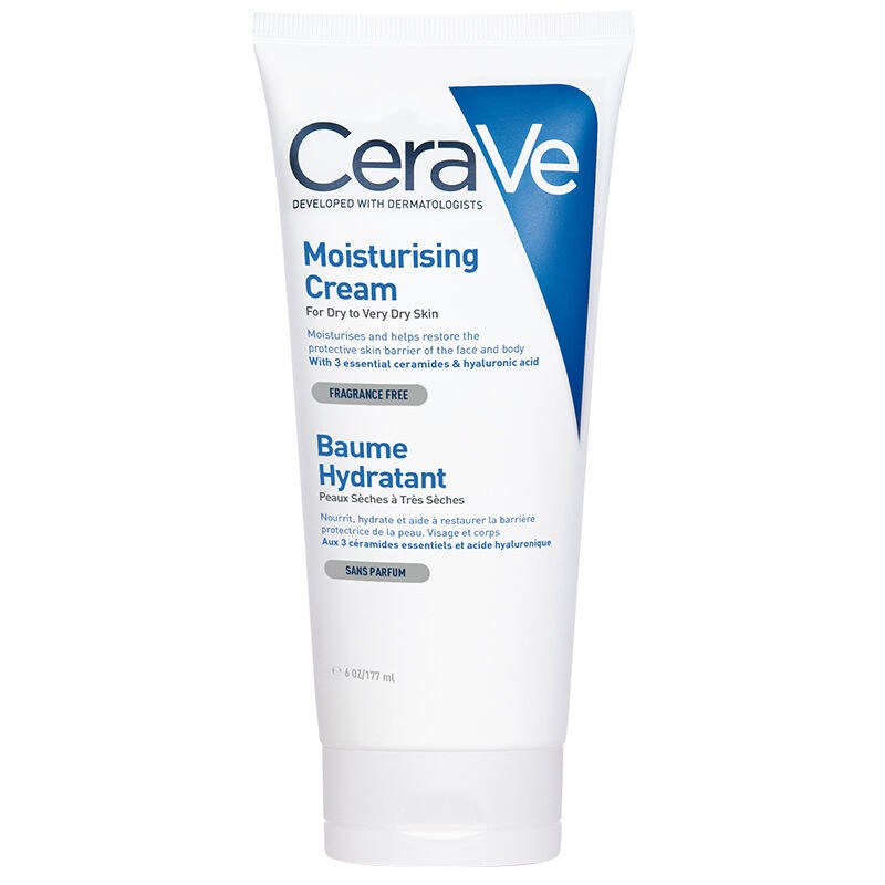 CeraVe Moisturizing Cream for Face and Body – For Dry Skin with Ceramides and Hyaluronic Acid 177 ml