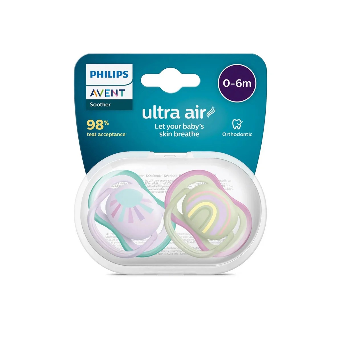 Philips Avent Ultra Air 2-Pack Pacifier 0-6 Months - For Girls