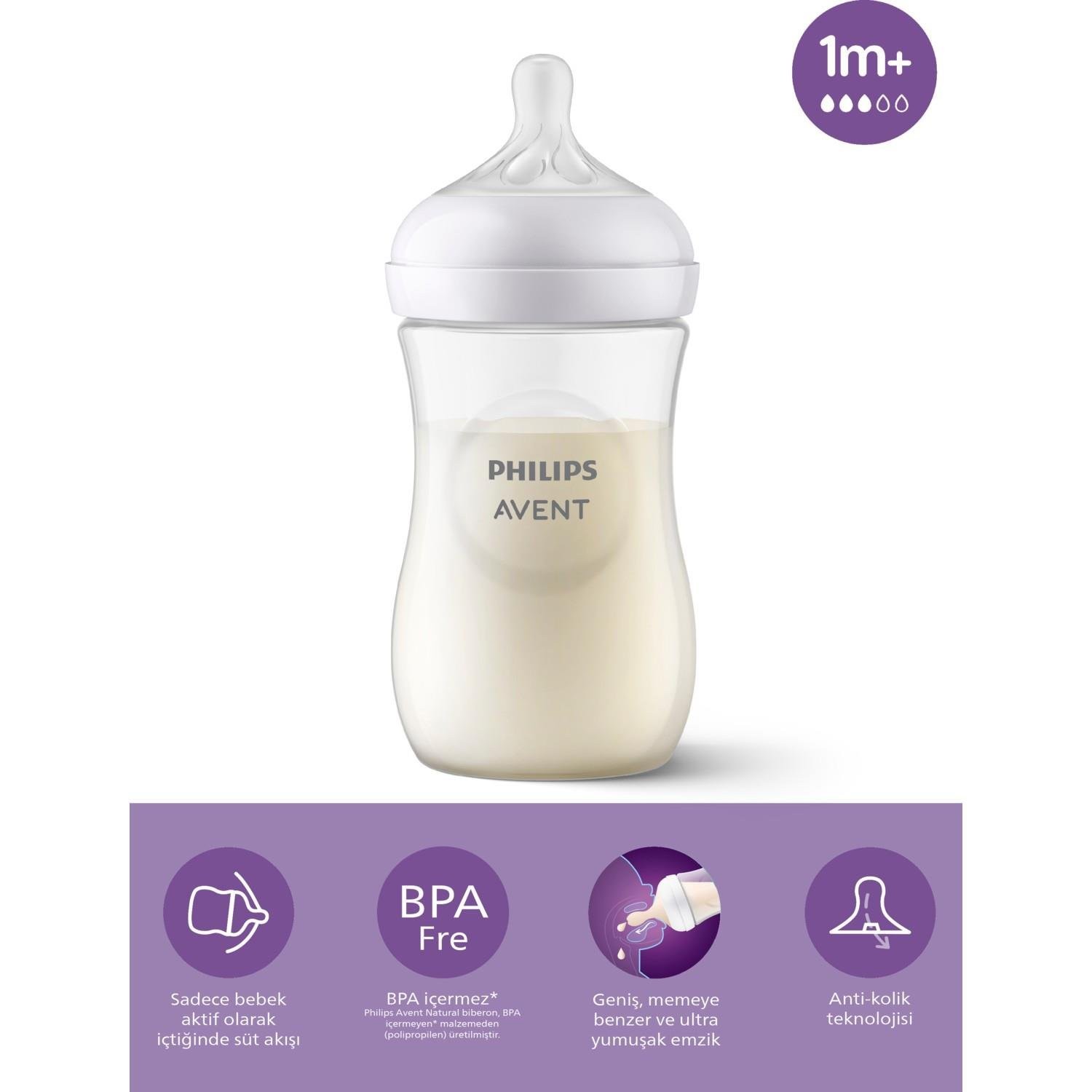 Philips Avent Natural Response PP Bottle 260ml, 1+ Months