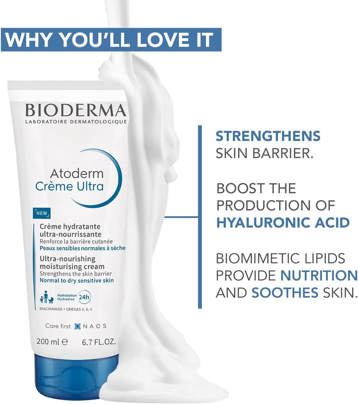 Bioderma Atoderm Nourishing Cream for Unisex - 6.7 oz Cream