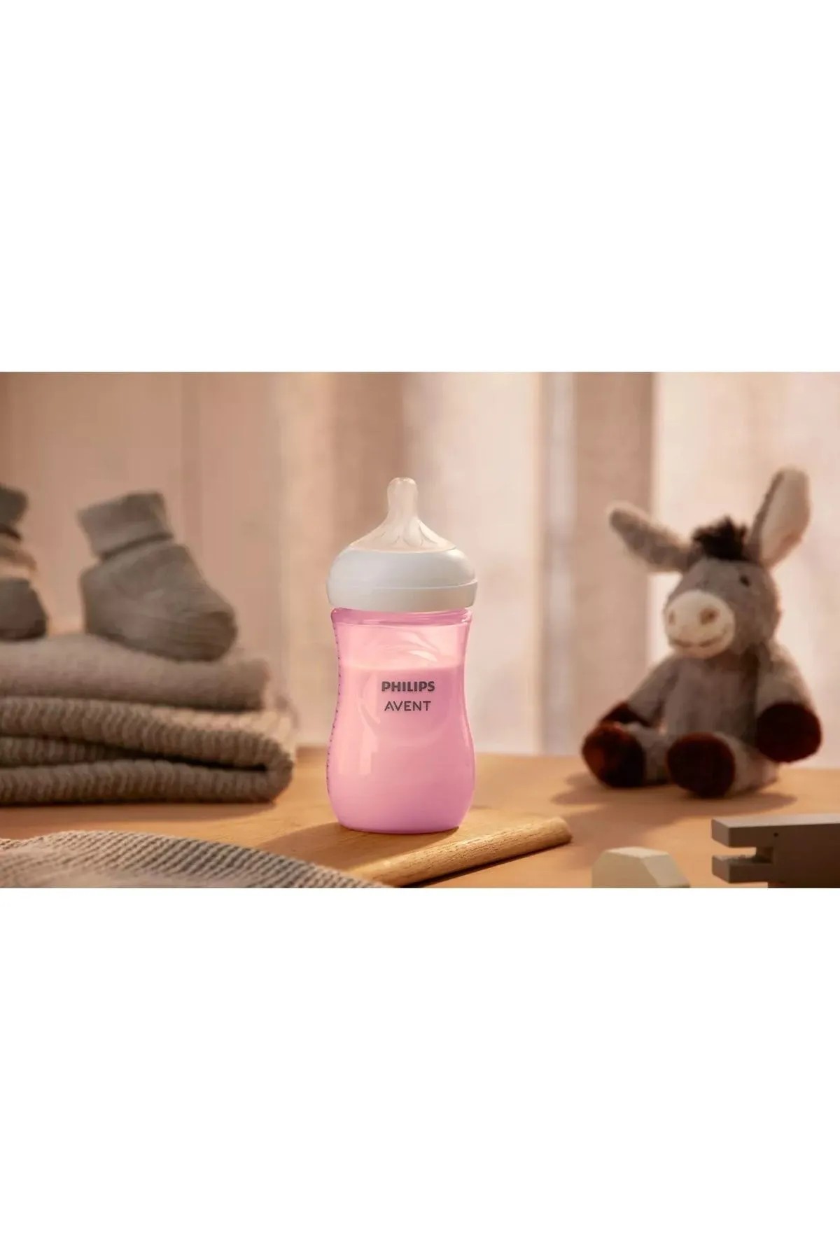 Philips Avent Natural Response PP Pink Bottle 260ml, 1+ Months