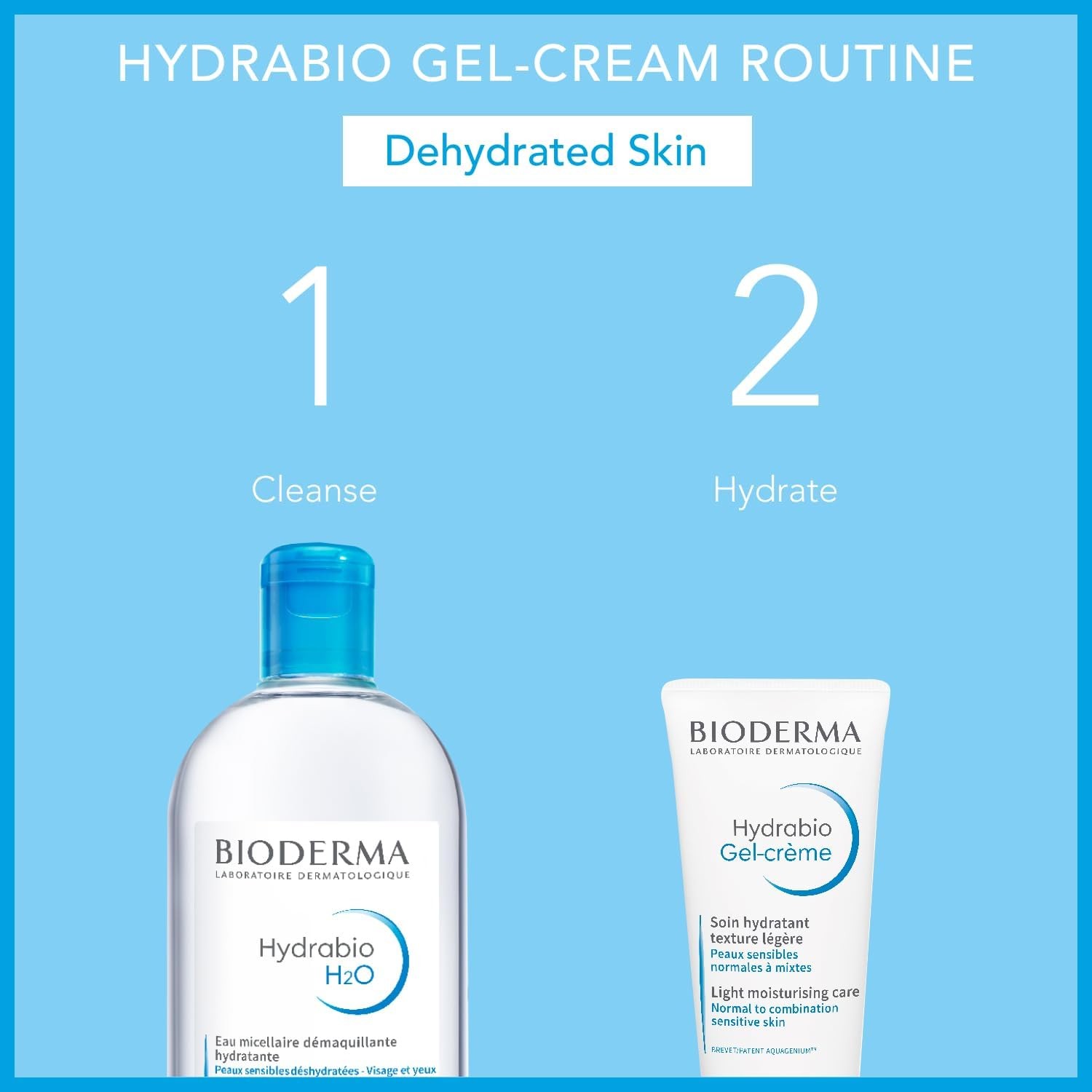 Bioderma Hydrabio Light Moisturising Gel Cream For Dehydrated Sensitive Skin, 40ml