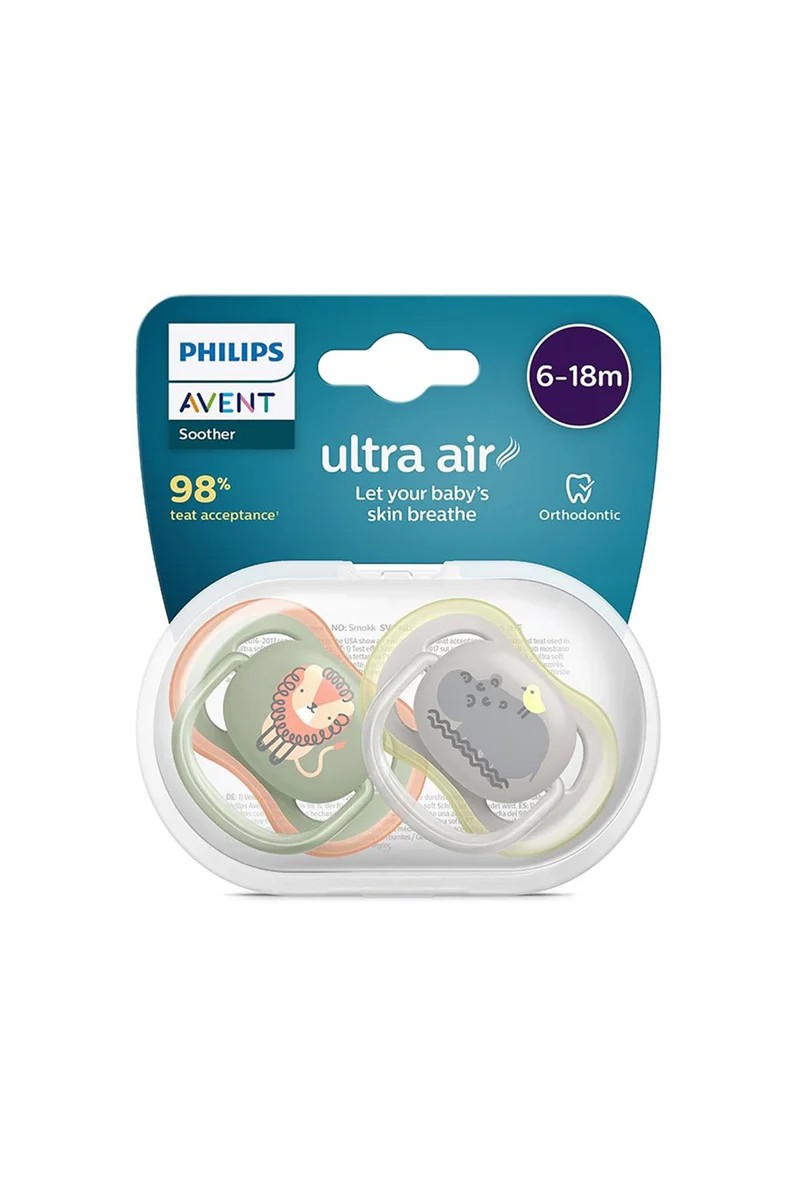 Philips Avent Ultra Air Pacifier 6-18 Months 2-Pack for Boys