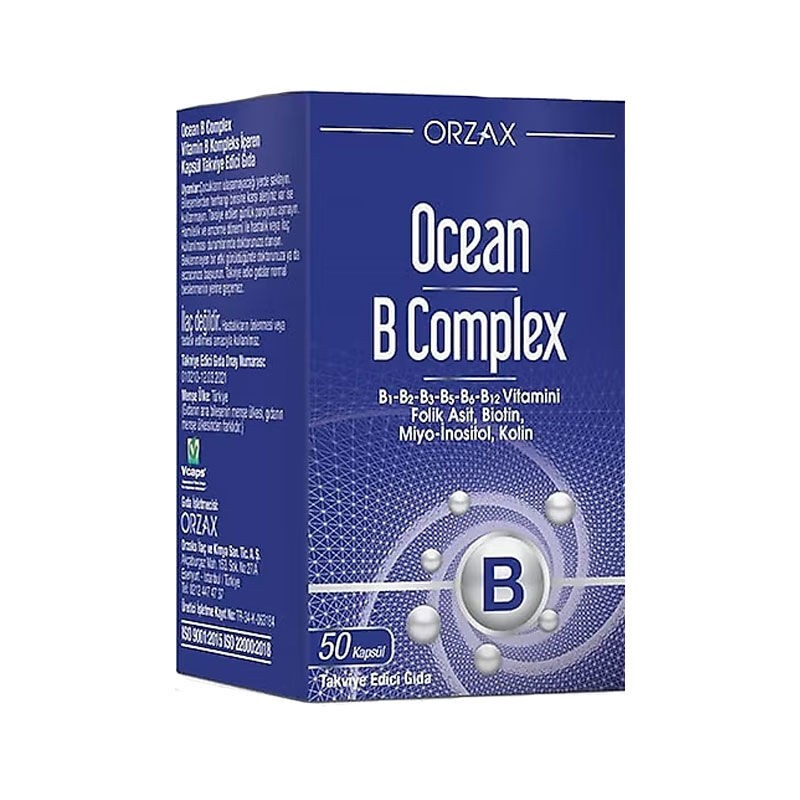 Orzax Ocean B Complex Dietary Supplement 50 Capsules