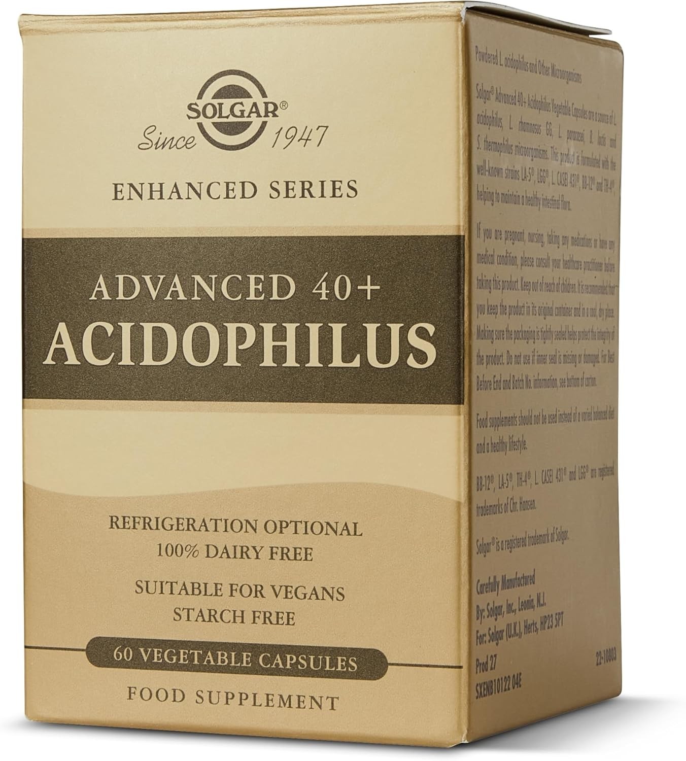 Solgar, Advanced 40+Acidophilus, 60 Vegetable Capsules