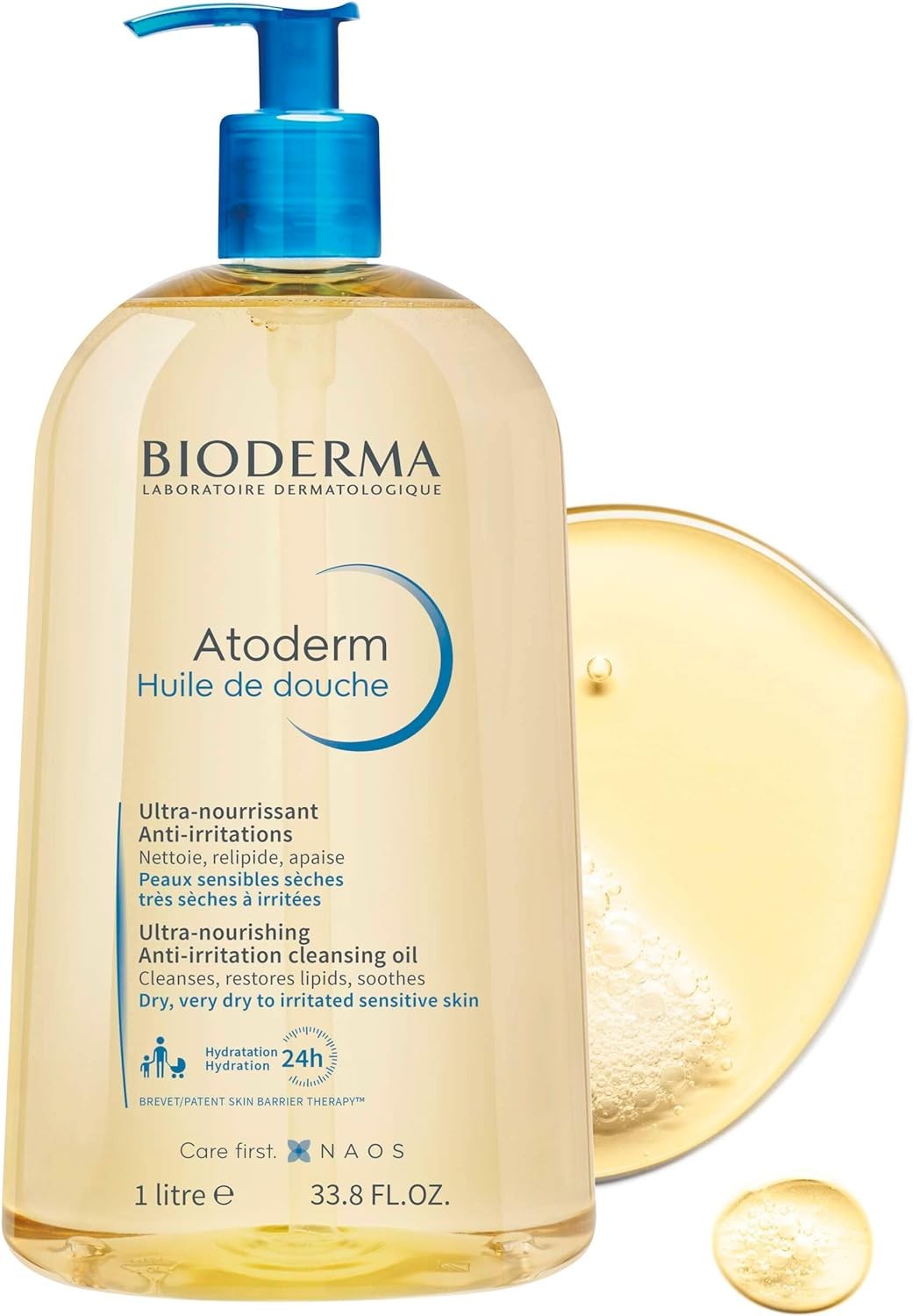 Bioderma Atoderm Huile De Douche Anti-Irritation Cleansing Oil Sensitive Dry To Atopic Skin, 1 Liter